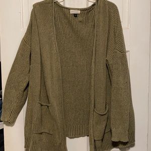 Olive green sweater cardigan